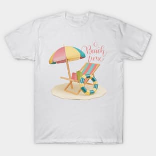 Beach Chair, Beach Umbrella, Beach Time T-Shirt